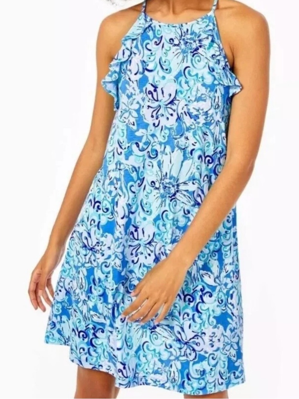 LILLY PULITZER Billie‎ Swing Dress Saltwater Blue Suns Out Funs Out S Resort